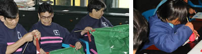 Trabajando manos y cuerpo en el Hogar Clarita Santos